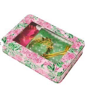 Lilly Pulitzer  Cookie Cutters Set of 3 & Exchange Kit in Metal Tin Hostess Gift